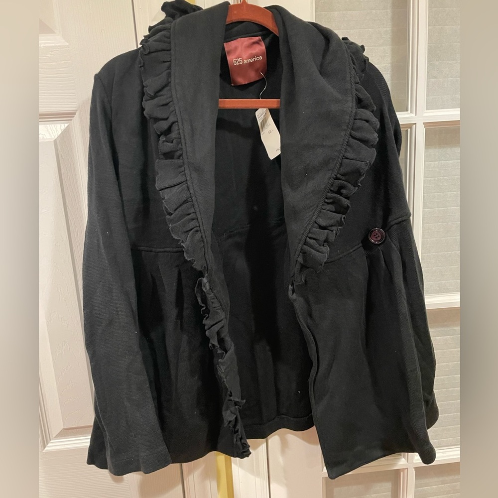 525 America black sweater jacket